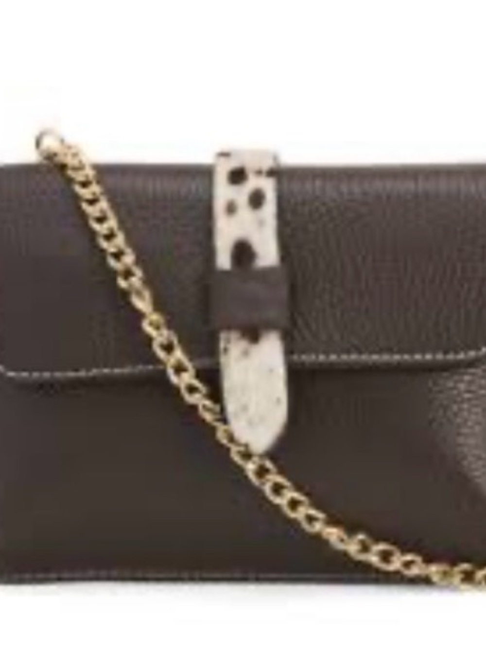 Women’s Leather Mini Crossbody Bag with Animal Print Accent